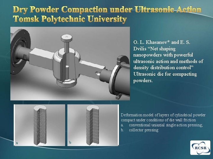 Dry Powder Compaction under Ultrasonic Action Tomsk Polytechnic University O. L. Khasanov* and E.