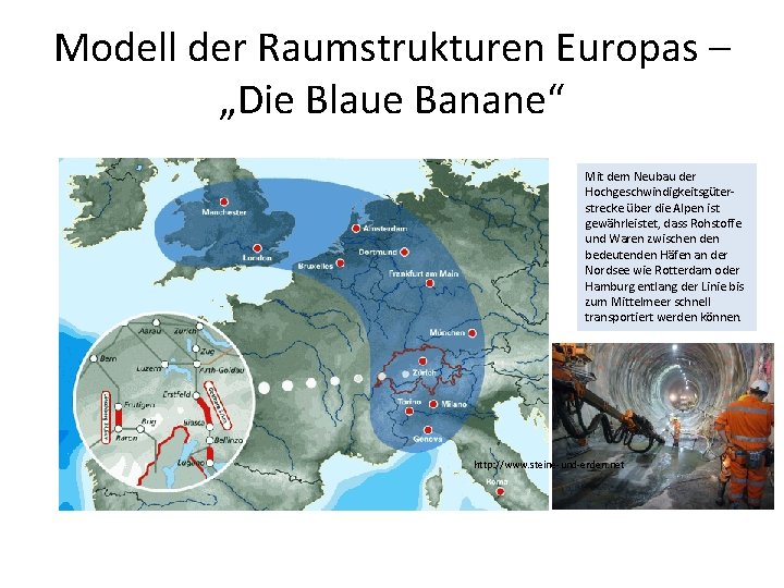 Modell der Raumstrukturen Europas – „Die Blaue Banane“ Mit dem Neubau der Hochgeschwindigkeitsgüterstrecke über