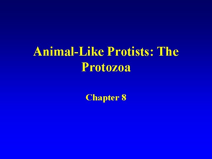 Animal-Like Protists: The Protozoa Chapter 8 