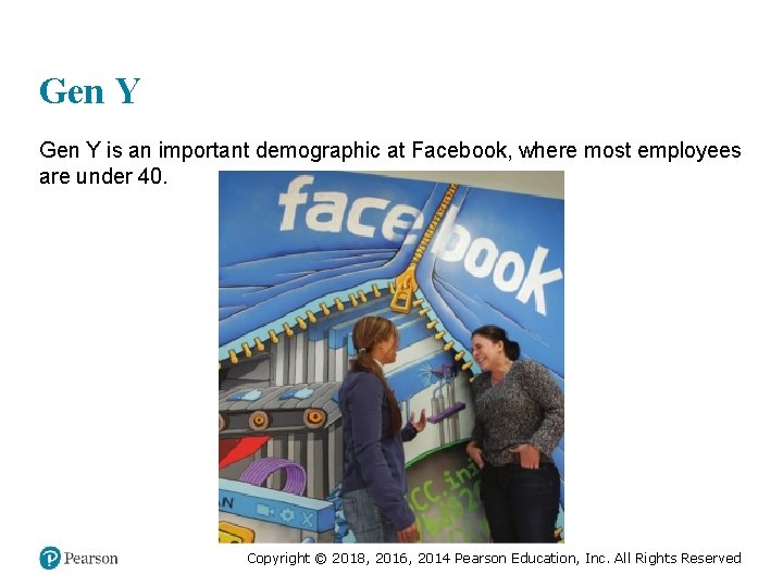 Gen Y is an important demographic at Facebook, where most employees are under 40.