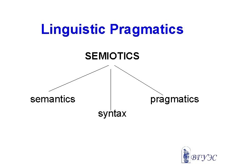 Linguistic Pragmatics SEMIOTICS semantics pragmatics syntax 