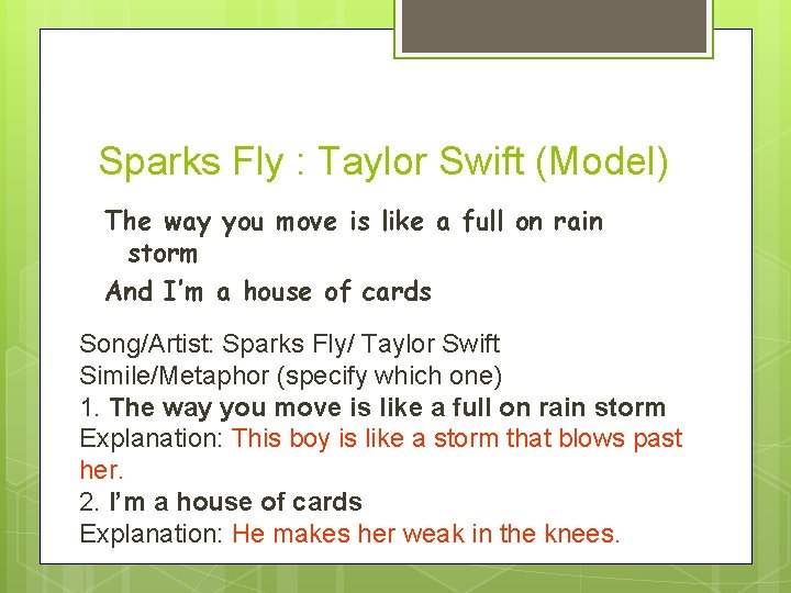 Sparks Fly : Taylor Swift (Model) The way you move is like a full