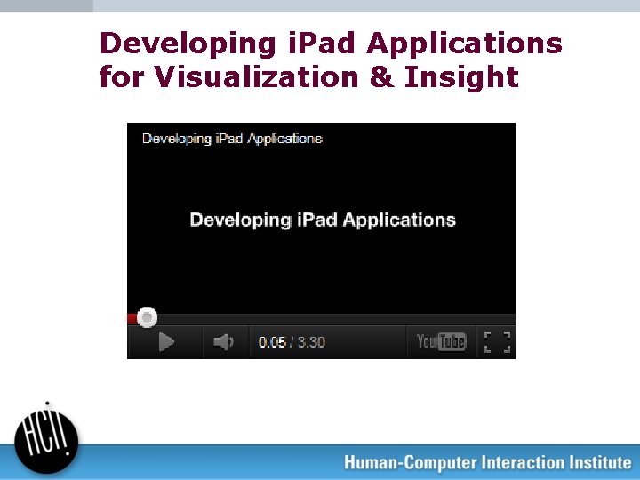 Developing i. Pad Applications for Visualization & Insight 