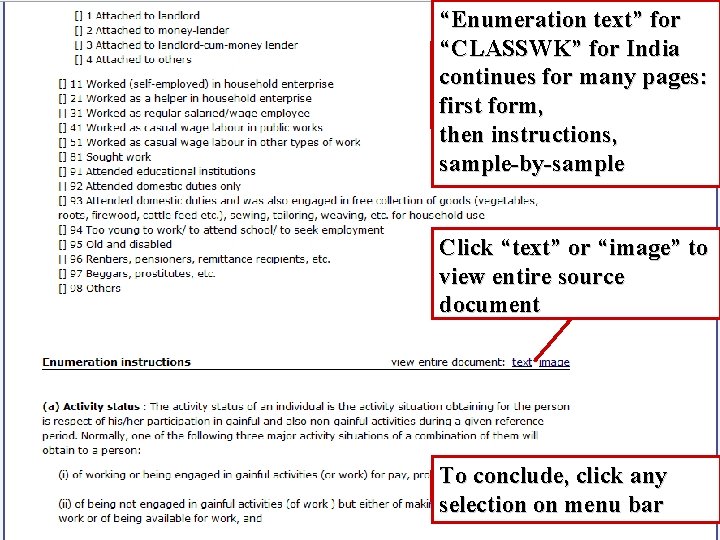 “Enumeration text” for “CLASSWK” for India continues for many pages: first form, then instructions,