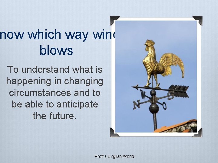 now which way wind blows To understand what is happening in changing circumstances and now which way wind blows To understand what is happening in changing circumstances and