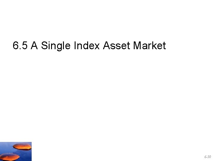 6. 5 A Single Index Asset Market 6 -30 