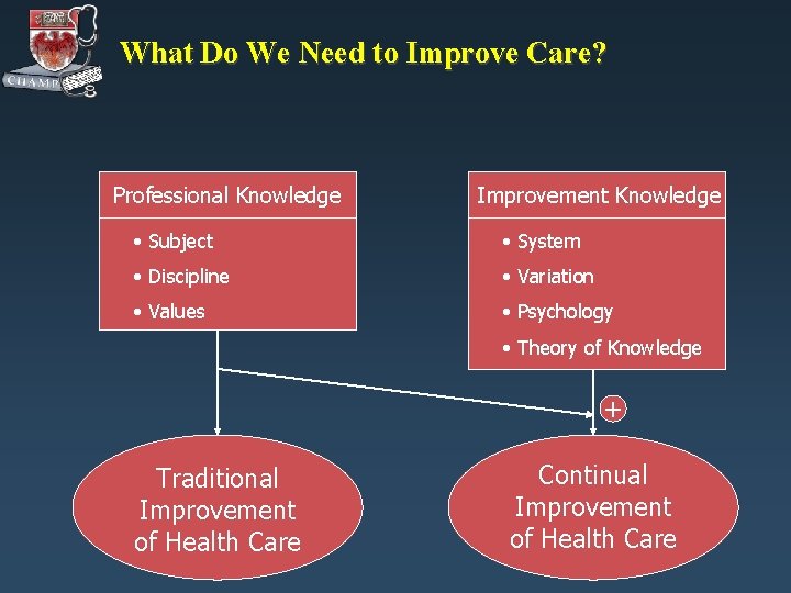 What Do We Need to Improve Care? Professional Knowledge Improvement Knowledge • Subject • What Do We Need to Improve Care? Professional Knowledge Improvement Knowledge • Subject •