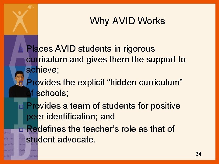 Why AVID Works Places AVID students in rigorous curriculum and gives them the support