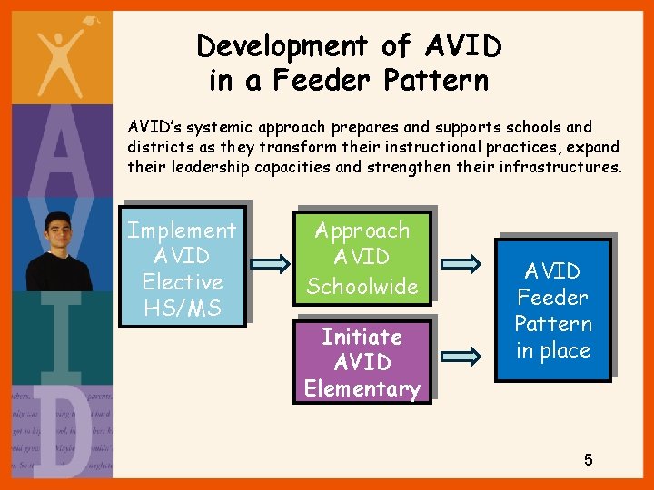 Development of AVID in a Feeder Pattern AVID’s systemic approach prepares and supports schools
