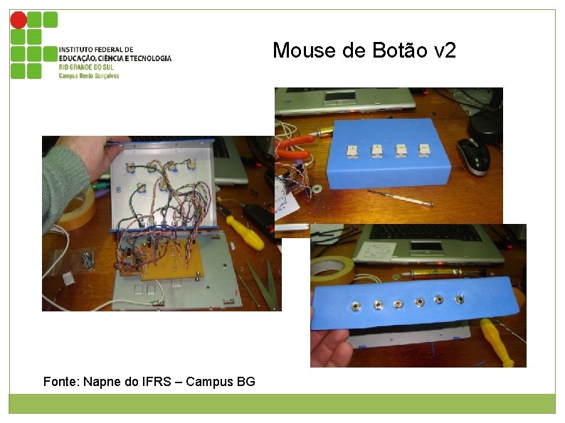 Mouse de Botão v 2 Figura 1: Interior do mouse de botão v 2.