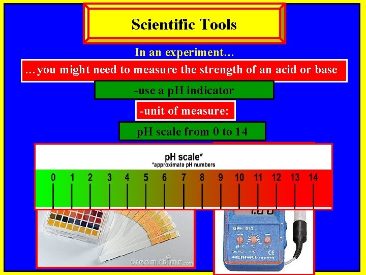 Scientific Tools In an experiment… …you might need to measure the strength of an