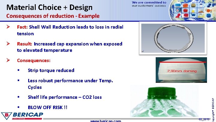 Material Choice + Design Ø Fact: Shell Wall Reduction leads to loss in radial