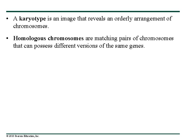  • A karyotype is an image that reveals an orderly arrangement of chromosomes.