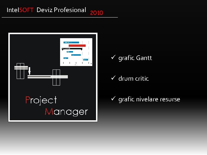 Intel. SOFT Deviz Profesional 2010 ü grafic Gantt ü drum critic ü grafic nivelare