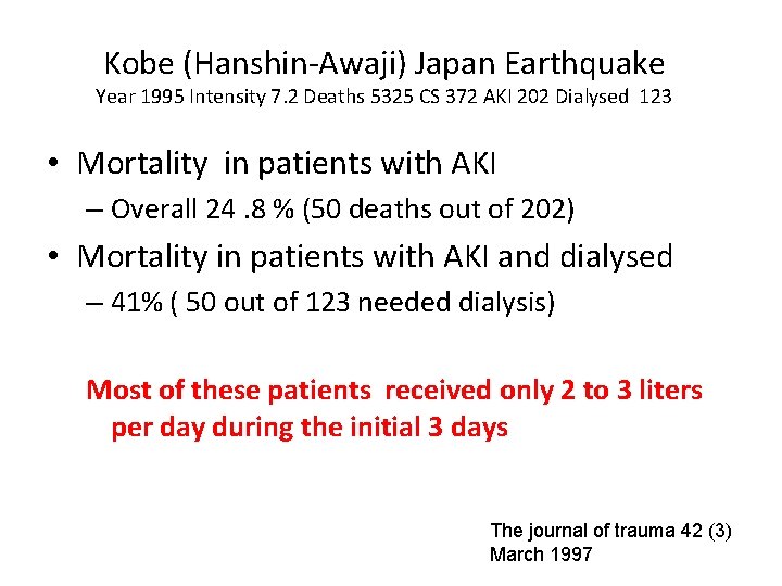 Kobe (Hanshin-Awaji) Japan Earthquake Year 1995 Intensity 7. 2 Deaths 5325 CS 372 AKI