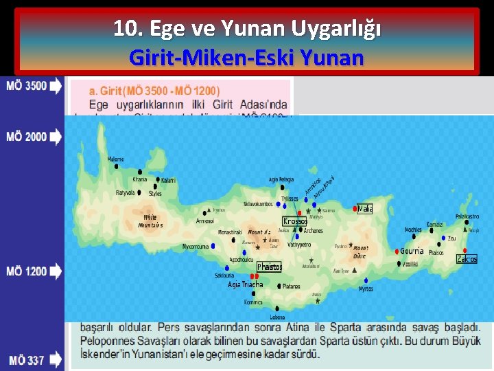 10. Ege ve Yunan Uygarlığı Girit Miken Eski Yunan 