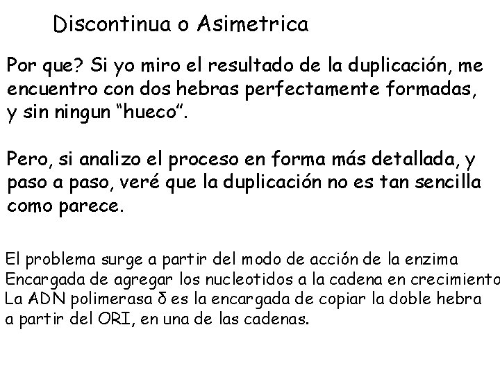 Discontinua o Asimetrica Por que? Si yo miro el resultado de la duplicación, me