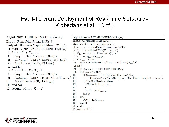 Fault-Tolerant Deployment of Real-Time Software Klobedanz et al. ( 3 of ) 50 