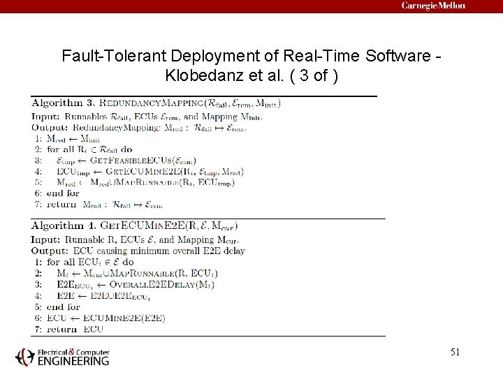 Fault-Tolerant Deployment of Real-Time Software Klobedanz et al. ( 3 of ) 51 