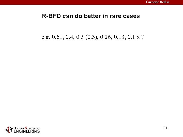 R-BFD can do better in rare cases e. g. 0. 61, 0. 4, 0.