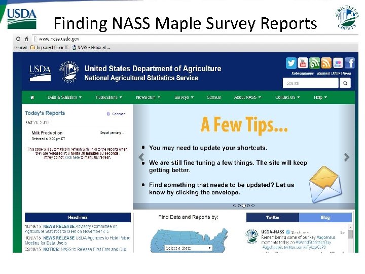 Finding NASS Maple Survey Reports Finding NASS Maple Survey Reports