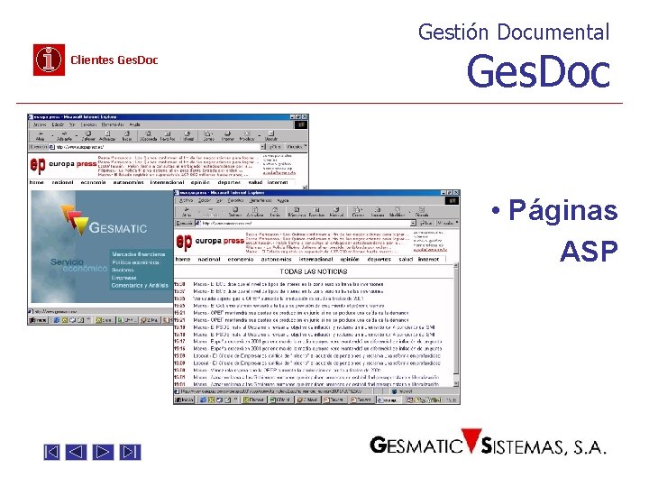 Gestión Documental Clientes Ges. Doc • Páginas ASP 
