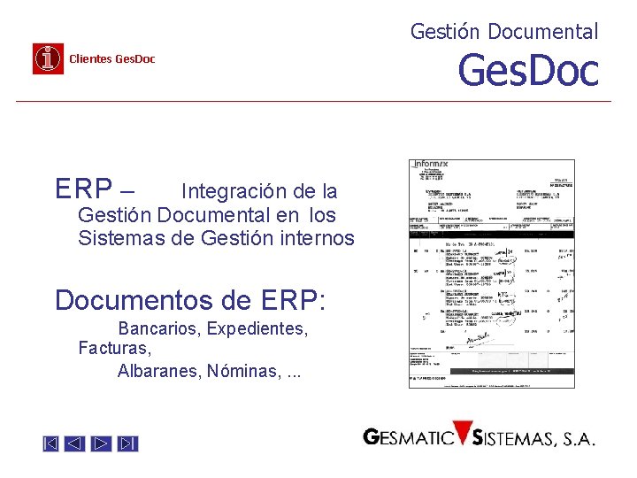 Gestión Documental Clientes Ges. Doc ERP – Integración de la Gestión Documental en los