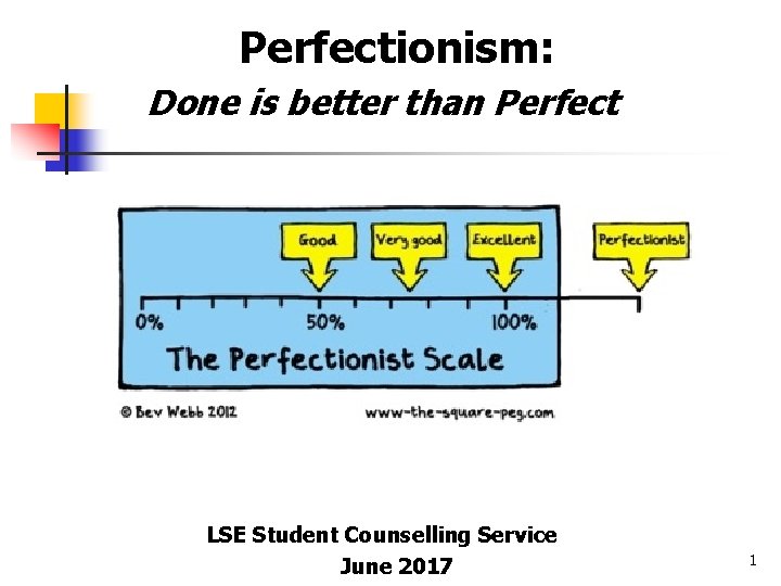 Perfectionism: Done is better than Perfect LSE Student Counselling Service June 2017 1 