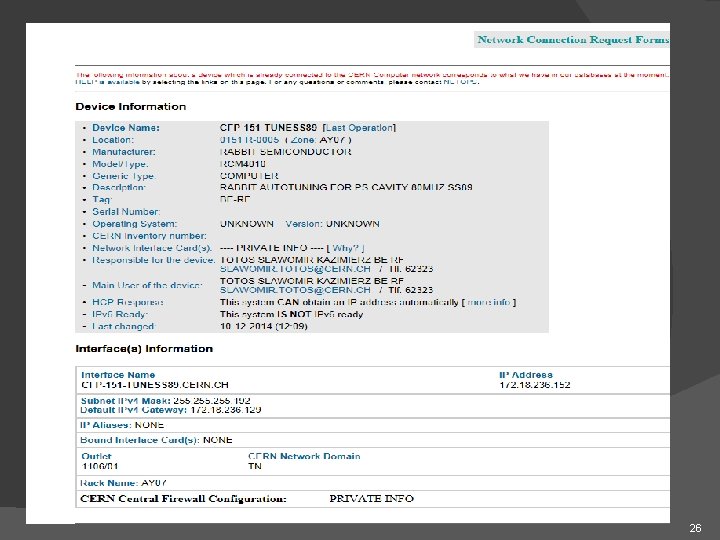 Results in GIS Portal Racks IT Socket list by rack done by IT First