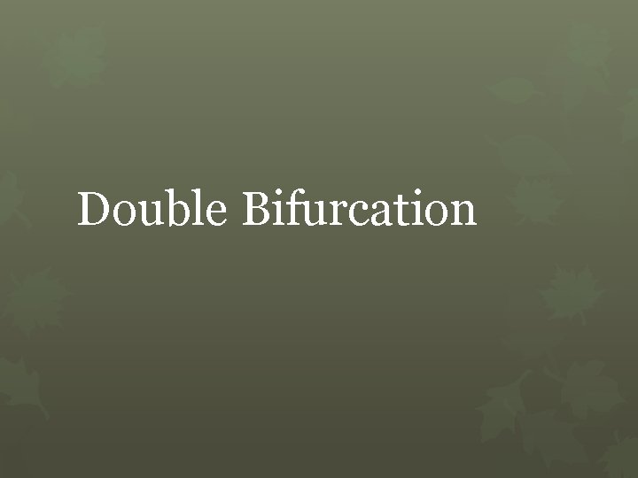 Double Bifurcation 