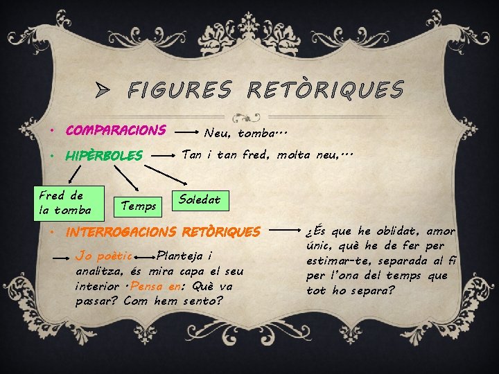 Ø FIGURES RETÒRIQUES • COMPARACIONS • HIPÈRBOLES Fred de la tomba Temps Neu, tomba. Ø FIGURES RETÒRIQUES • COMPARACIONS • HIPÈRBOLES Fred de la tomba Temps Neu, tomba.