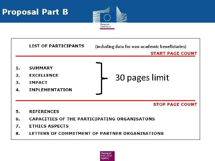 Proposal Part B (including data for non-academic beneficiaries) 30 pages limit 