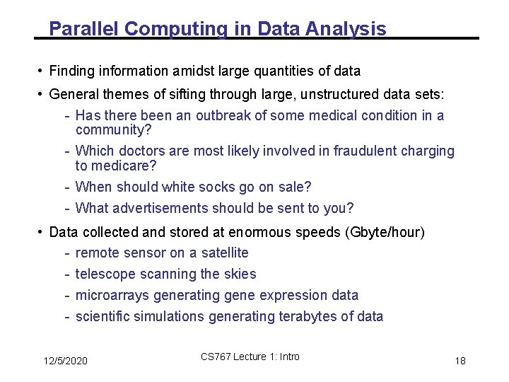 Parallel Programming Lecture 1 Introduction Carl Tropper Computer