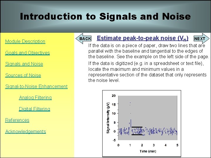 Introduction to Signals and Noise Module Description Goals and Objectives Signals and Noise Sources Introduction to Signals and Noise Module Description Goals and Objectives Signals and Noise Sources
