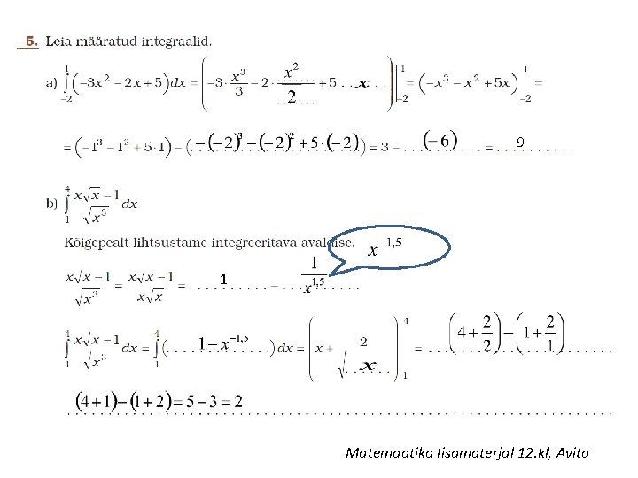9 1 Matemaatika lisamaterjal 12. kl, Avita 