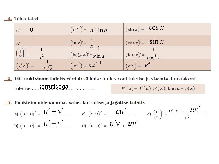 0 1 korrutisega 