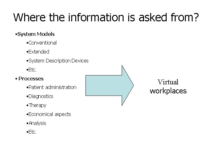 Where the information is asked from? • System Models • Conventional • Extended • Where the information is asked from? • System Models • Conventional • Extended •