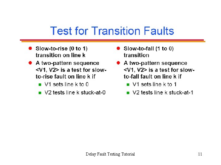 Delay Fault Testing Tutorial 11 