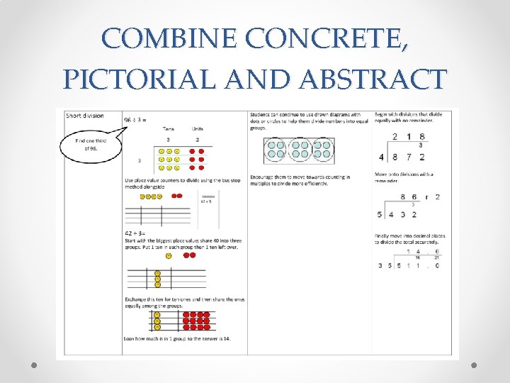 COMBINE CONCRETE, PICTORIAL AND ABSTRACT 