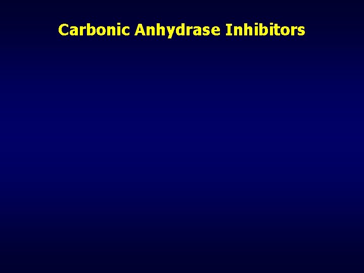 Carbonic Anhydrase Inhibitors 