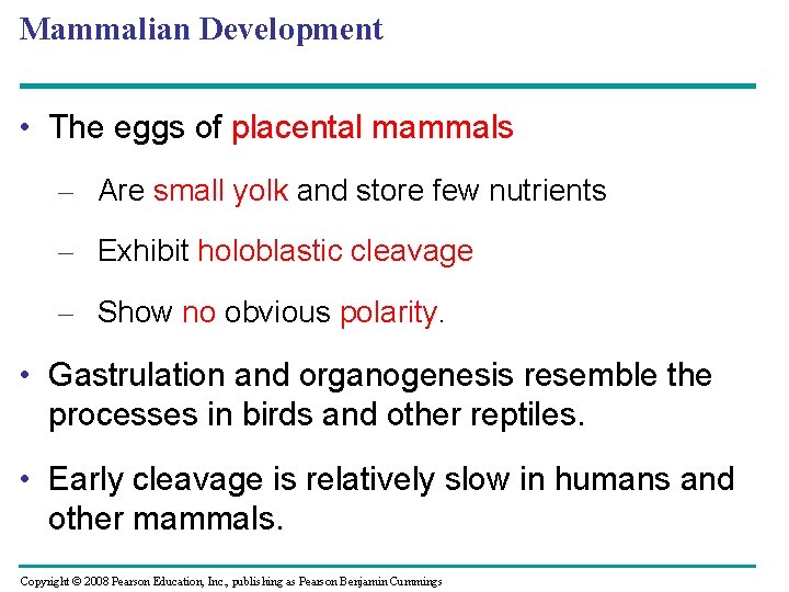 Chapter 47 Animal Development Power Point Lecture Presentations