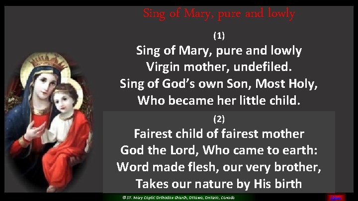 Sing of Mary, pure and lowly (1) Sing of Mary, pure and lowly Virgin