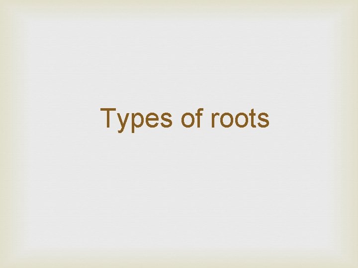 Types of roots 