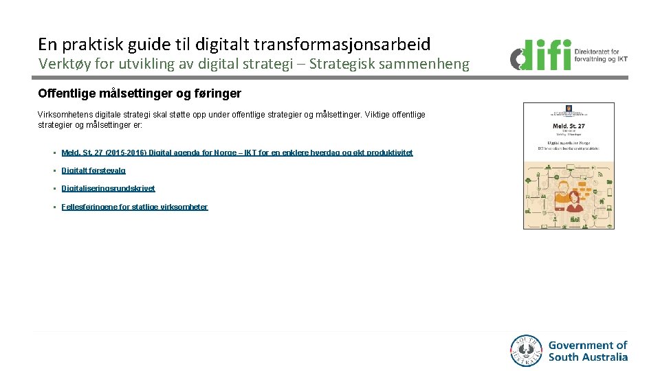 En praktisk guide til digitalt transformasjonsarbeid Verktøy for utvikling av digital strategi – Strategisk