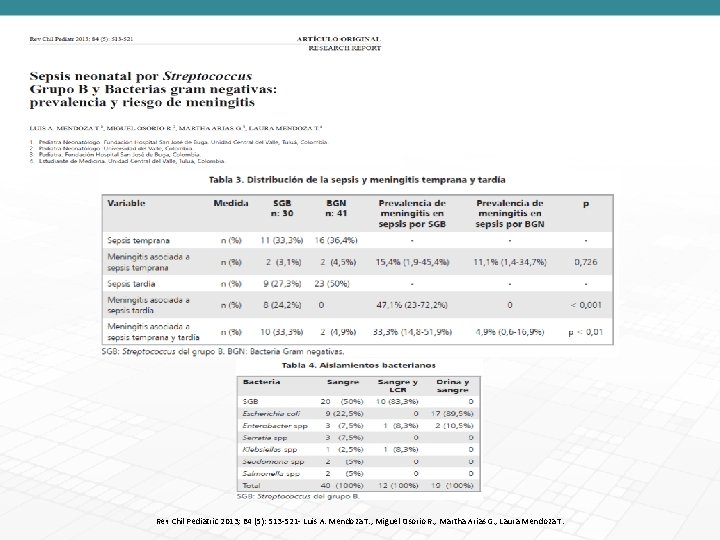 Rev Chil Pediatric 2013; 84 (5): 513 -521 - Luis A. Mendoza T. ,