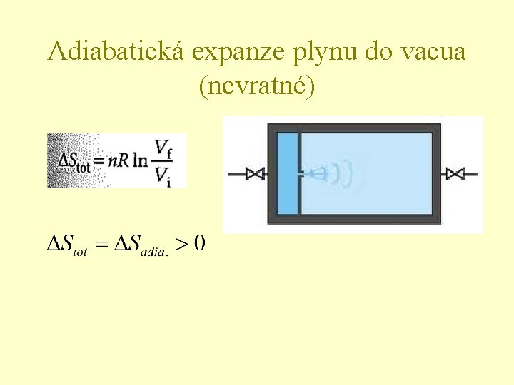 Adiabatická expanze plynu do vacua (nevratné) 