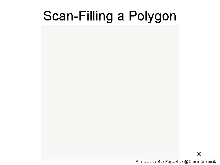 Scan-Filling a Polygon 38 Animated by Max Peysakhov @ Drexel University 