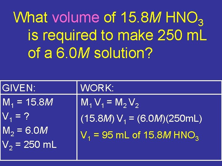 What volume of 15. 8 M HNO 3 is required to make 250 m.