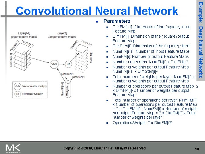 n Parameters: n n n Example: Deep Neural Networks Convolutional Neural Network Dim. FM[i-1]: