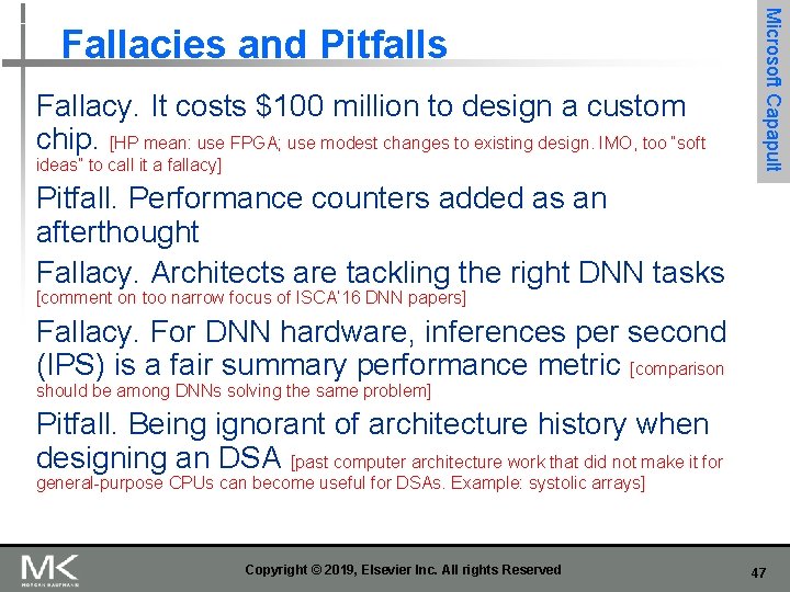 Fallacy. It costs $100 million to design a custom chip. [HP mean: use FPGA;